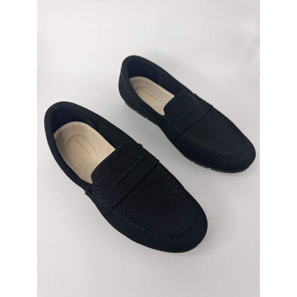 Vespiero‎ Knit Loafers Womens 8.5 Wide Black Penny Loafer Comfort Slip On Flats